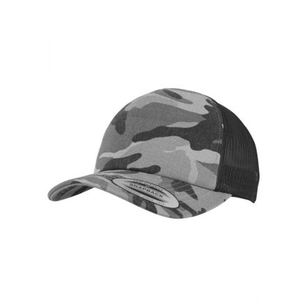 Flexfit baseball sapka Camo Trucker 5P terepszín szürke-fekete