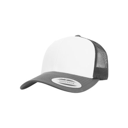 Flexfit baseball sapka Retro Trucker Colored Front 6P sötétszürke-fehér-sötétszürke