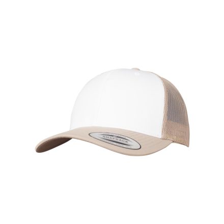 Flexfit baseball sapka Retro Trucker Colored Front 6P khaki-fehér-khaki