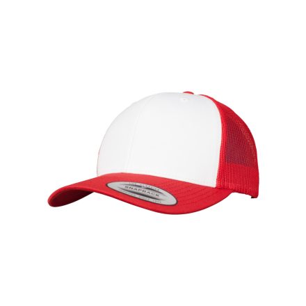 Flexfit baseball sapka Retro Trucker Colored Front 6P piros-fehér-piros