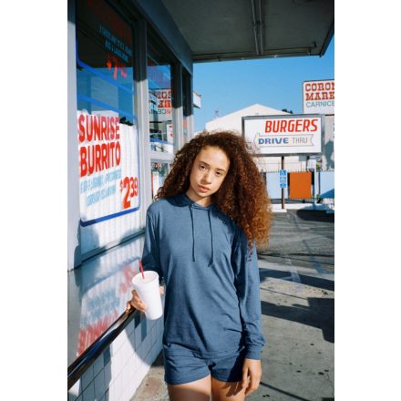 American Apparel hosszú ujjú póló Tri-Blend 136 melírozott kék