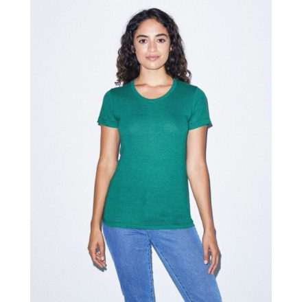 American Apparel női póló Track 136 melírozott zöld