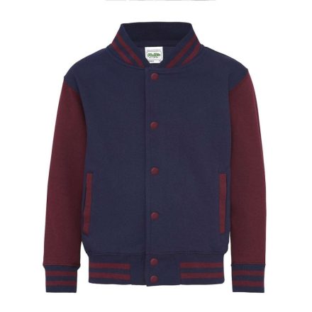 AWDis gyerek pulóver Varsity 330 tengerkék-burgundy