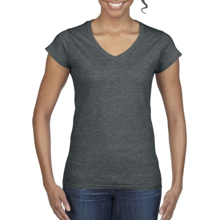 Gildan női póló Softstyle 153 melírozott sötét szürke