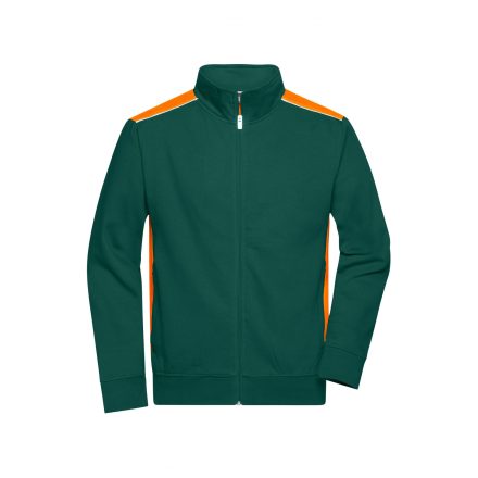 James&Nicholson pulóver Workwear Sweat 290 sötétzöld-narancssárga