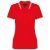 Kariban női galléros póló Striped Pique 180 piros-fehér