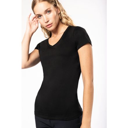 Kariban női póló Supima V-Neck 160 fekete