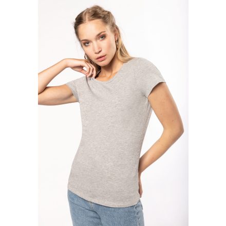 Kariban női póló Stretch 160 melírozott világosszürke