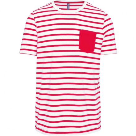 Kariban póló Striped 160 fehér-piros
