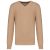 Kariban kötött pulóver Premium Jumper V-Neck melírozott camel