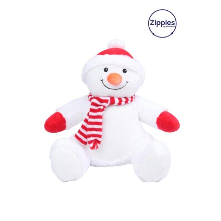 Mumbles plüss hóember Zippie SnowMan fehér-piros