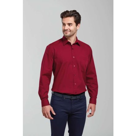 Premier hosszú ujjú ing Poplin 105 burgundy