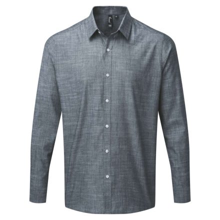 Premier hosszú ujjú ing Cotton Slub Chambray 115 indigo