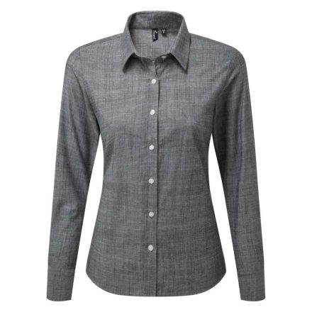 Premier hosszú ujjú női ing Cotton Slub Chambray 115 szürke