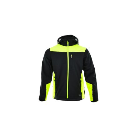 Sara softshell kabát Comfort Plus 350 fekete-fluo-sárga